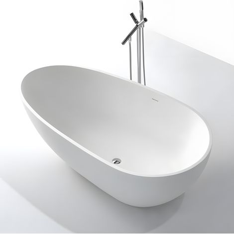 COCOON 140 - Baignoire ilot en Solid Surface 140 x 76 x 54(h) cm (1/5)