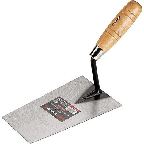 Truelle soudée type Nord, manche en bois, dimensions 180 x 115 mm, pour travaux de maçonnerie et finition