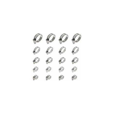 20 Stück Schlauchschellen, verstellbare Schlauchschellen 16-25 mm, Schlauchschellen aus Edelstahl 304, Metallschlauchschellen, für Schläuche, Gasschläuche, Wasserschläuche, Kabel, Wasserhähne usw.