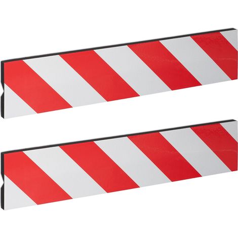 Relaxdays Garage Wall Protector, Set of 2, 50x10 cm, Self-adhesive, Car Door Protection, Door Guard, EVA, Red-White