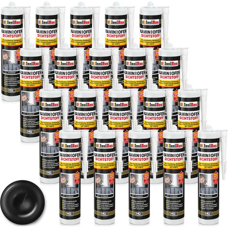 IsolBau Kaminsilikon 1500°C Kamin Ofen Dichtstoff 20 x 300ml (1/5)
