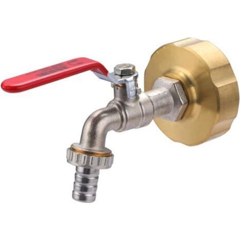 Quarter turn tank valve + S60 adapter connection - Female 20x27 (3/4) (1/5)