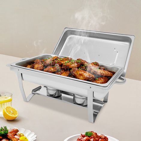 YISSALE-Réchaud de Buffet en Acier Inoxydable - Set de Service à Aliments Chauds pour Mariages, Restaurants et Traiteurs - Chafing Dish Professionnel (1/5)