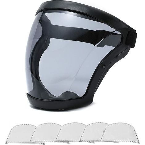 Masque de protection intégral HD, transparent, anti-poussière, anti-éclaboussures, pour sport, équitation, PC (1/4)