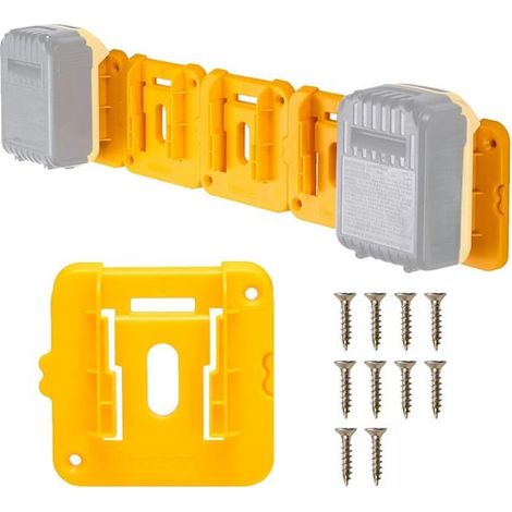 Support de batterie, lot de 5, compatible avec les batteries DeWalt 20 V/60 V. Support de batterie fourni avec 10 vis. Pour les modèles DCB200, DCB203 et DCB205. (1/5)