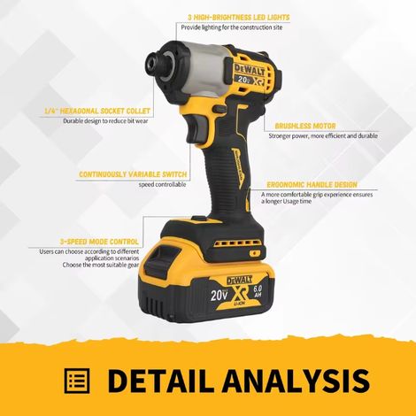 Akku-Schlagschrauber 20V DEWALT DCF845 bürstenloser Motor (1/5)