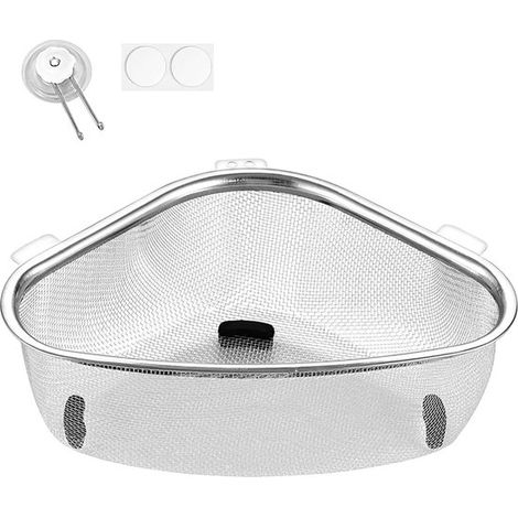 Passoire triangulaire pour évier – Acier inoxydable – 22x15,5x8 cm – Égouttoir – Suspendue (1/5)