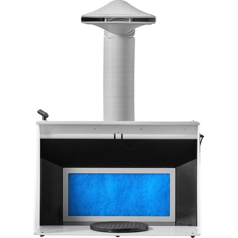 Cabine de peinture aérographe portable, double ventilateurs, 545 x 475 x 370 mm, avec 3 LED et tuyau d'évacuation, pour maquettes, loisirs créatifs et pâtisserie. (1/5)