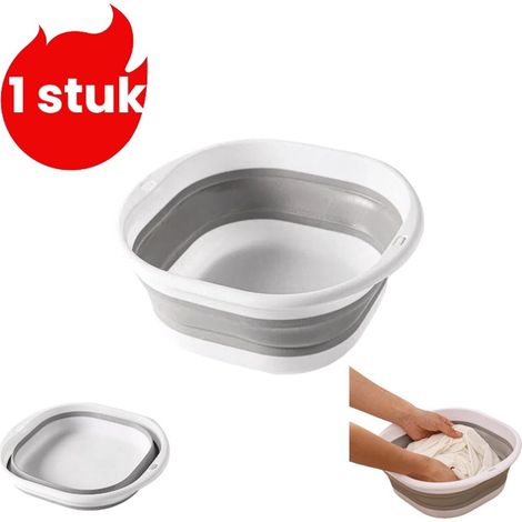 Lavabo pliable portable en plastique multifonctionnel pour salle de bain et usage domestique facile à ranger et à transporter 1 pièce couleur grise (1/5)