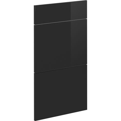 Façade de cuisine R-Line, Noir Haute brillance, 39.6x70.4cm façade de meuble pour meuble bas à tiroirs, Vicco (1/5)