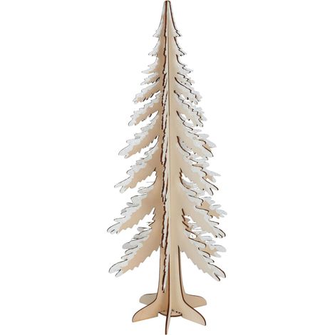 Weihnachtsholzdeko Holz Deko Tanne 30 cm Weihnachten Winter Schnee