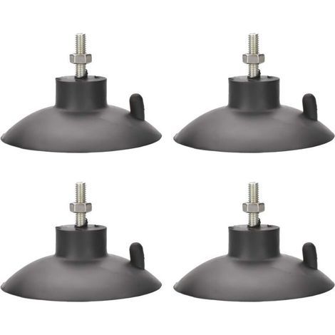 Lot de 4 pieds à ventouse avec vis pour coupe-frites industriels et commerciaux (noir) (1/5)