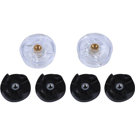 Lot de 2 bases plastique et 4 roues caoutchouc pour blender Magic Bullet 250 W, noir transparent, accessoire mixeur (1/5)