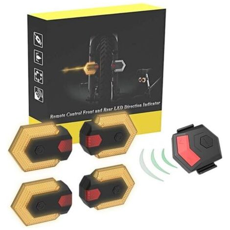 1 jeu de clignotants avant et arrière pour vélo avec télécommande sans fil (noir) – (1/5)