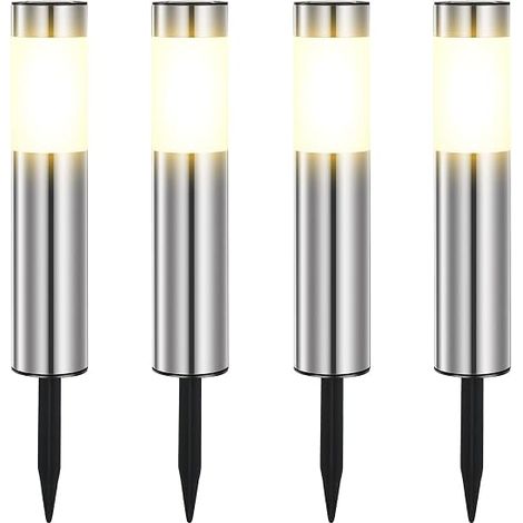 4 Pieces Solar Outdoor Garden Light, Warm White Solar Light, Waterproof Solar Garden Lighting for Patio, Lawn, Driveway (1/5)