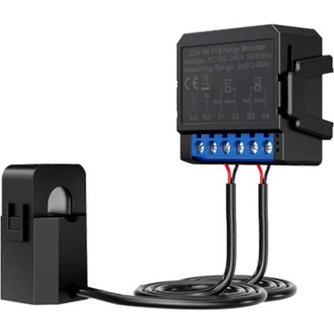 Compteur d'énergie intelligent Tuya WiFi à 2 voies avec application de contrôle à distance (1/5)