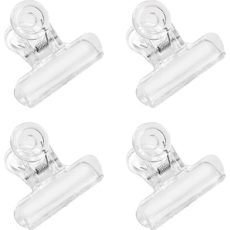 Lot de 4 pinces à embout en plastique transparent à charnière pour sceller les sacs alimentaires, fixation durable pour une utilisation en cuisine (1/5)