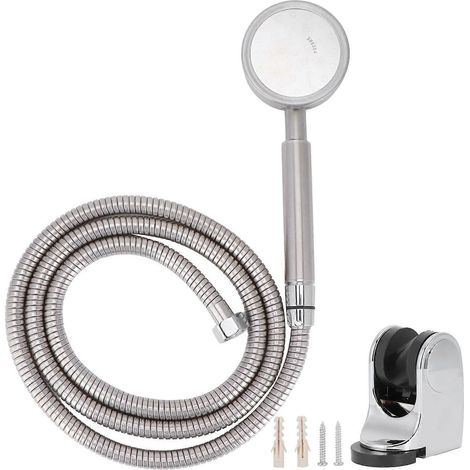 Ensemble de douchette à main en acier inoxydable avec support pour flexible et accessoire de salle de bain (1/5)