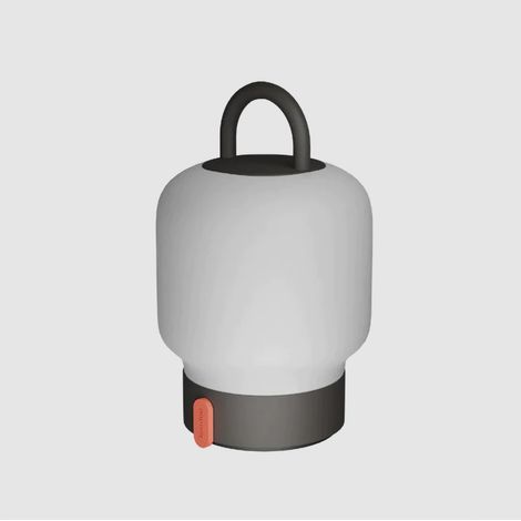 Lampe de table portable, dimmable et rechargeable via usb - verre opale, anthracite - Kooduu - Loome Anthracite (1/5)