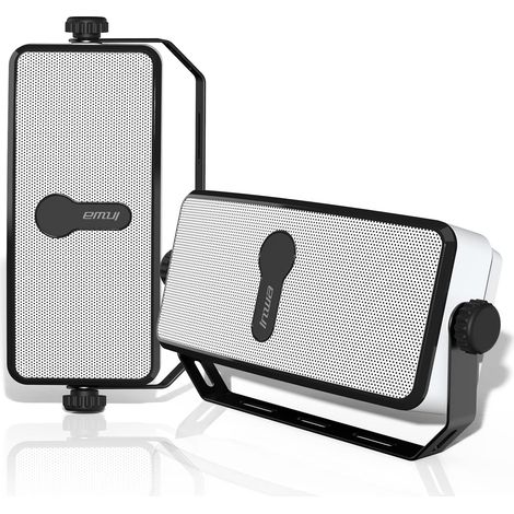 Waterproof Bluetooth Wall Speaker, Synchronisation of 100 Speakers, 17 x 9.7 cm, Easily Plugs into Phone, (2 Pieces, Sync Speaker, 200W Peak Power) (1/5)