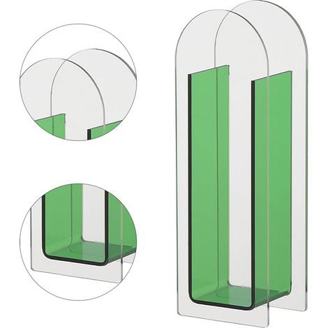 Acryl-Blumenvase – Transparente Dekoration in Zederngrün (halb- und halbtransparent) – Moderne Vase für Tisch, Hochzeit und Zuhause (1/5)