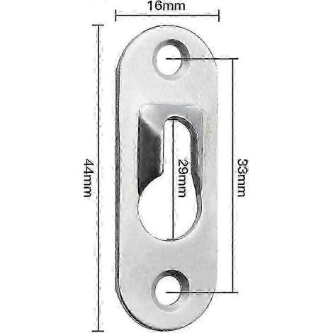 20 Stück Metall-Schlüssellochaufhänger (45 mm x 16 mm) mit 40 Schrauben, Schlüsselloch-Aufhängerclips zum Aufhängen von Wandschränken, Spiegeln und Bilderrahmen – Silber (1/4)