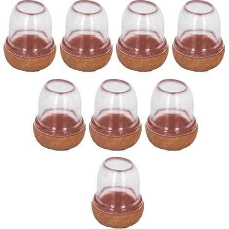 8 protège-pieds ronds transparents épais et silencieux pour chaises, tabourets et tables - lot de 8 (1/5)