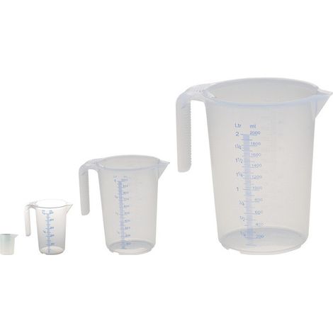 Set de verres gradués PP poignée transparente ouverte HÜNERSDORFF