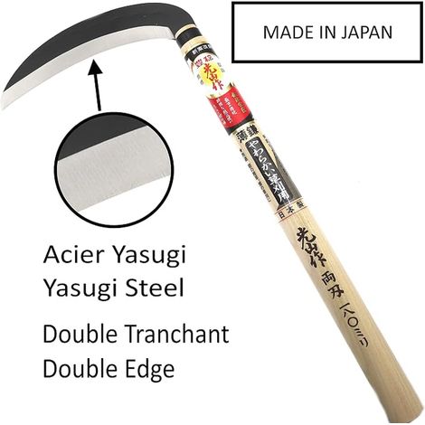 Lame Double Tranchant Acier Yasugi Fauchage Taille Tondre Herbe Désherber Outil Jardin Jardinage (1/4)