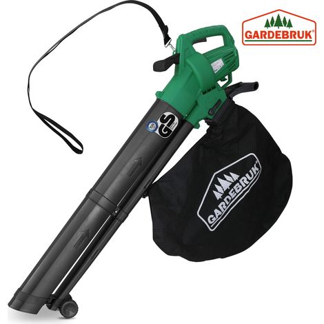 Gardebruk Elektro Laubsauger 3in1 3000W Schultergurt und Rollen Fangsack 45L Laubbläser Gartensauger Gartenbläser