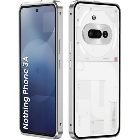 Funda para teléfono Case for Nothing Phone 3A, funda con marco, color plata. (1/5)