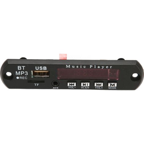 Carte de décodeur audio Bluetooth 5.0 pour voiture, module avec mémoire et alimentation DC 12V stable, prise carte mémoire. (1/5)