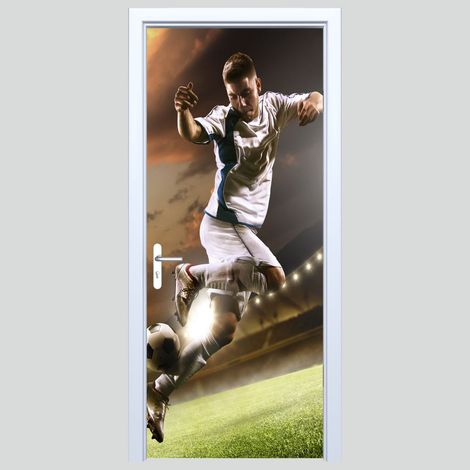 Adhesivo de tela para puerta con diseño de futbolista 437PD