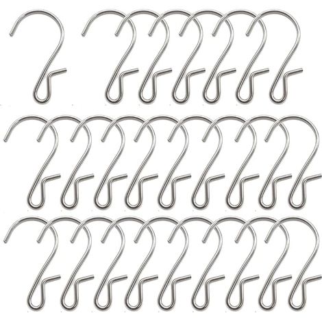 Crochet en forme de S de 25 pièces, crochets en métal en forme de S, cintre en métal, crochets de décoration de Noël, crochet de lumière de fête, adapté pour suspendre des articles (1/5)