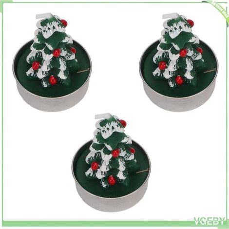 Bougies chauffe-plat - FAFEICY - Sapin de Noël - Paraffine sans suie - 3 pièces - 1,5 h de combustion (1/5)