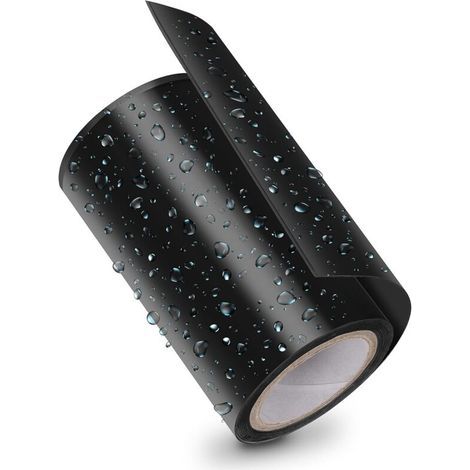 [JAMAIS UTILISÉ] Bande imperméable noire (10cm x 150cm) Ultra Fort pour reparation des piscines et des tuyaux (bande de réparation d'urgence/bande d'étanchéité auto-ad (1/4)