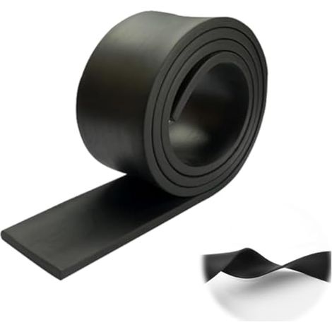 Bande en caoutchouc de 3 mm - 5 cm x 1 m - Pour l'étanchéité et l'isolation - Anti-vibrations - Antidérapant - Pour extérieur, voiture, porte, fenêtre, atelier, garage (1/5)