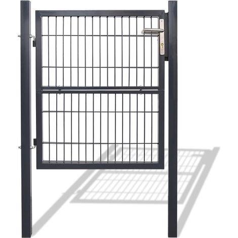 Hengda Gartentor Zatentor 120 x 100 cm tubo in acciaio zincato incluso blocco e tastiera mesh porte da giardino Zaunder dimensioni 20 × 5 cm di ruggine -antracite resistente (1/5)