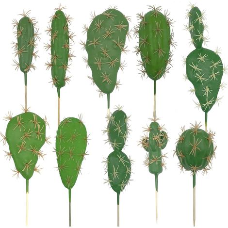 10 PCS Plantes Succulentes Artificielles Mixtes Faux Cactus Artificielle Cactus pour Lotus Paysage décoratif Arrangement de Jardin Décor (1/5)