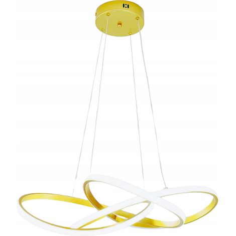 Lampadario a sospensione a LED, color oro glamour, con telecomando, ideale per soggiorno/camera da letto. (1/5)