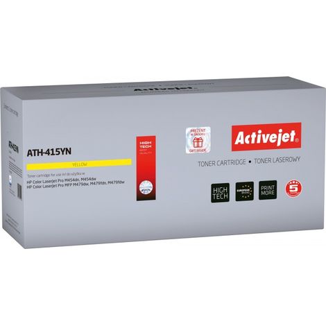 Activejet Tóner ATH-415YN para impresoras HP Recambio HP 415A W2032A Supremo 2100 páginas Amarillo, con chip