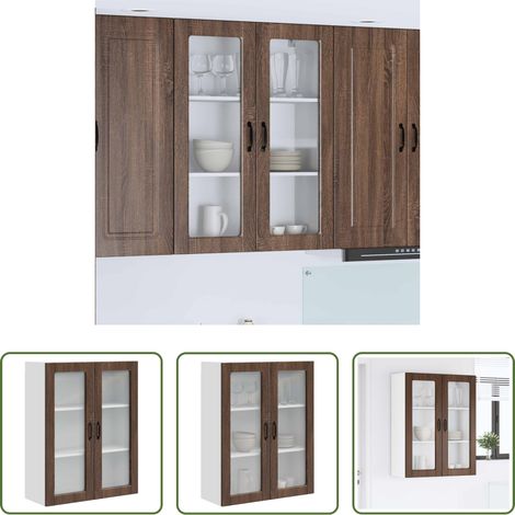 vidaXL Küchenwandschrank - Küchenschrank Braun Eichen-Optik 80 x 31 x 100 cm Holzwerkstoff (1/5)