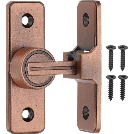 Scheunentorriegel, 90-Grad-Kippriegel – geeignet für Garten, Außenbereich, Garage (Kupfer), 1 Set (1/5)