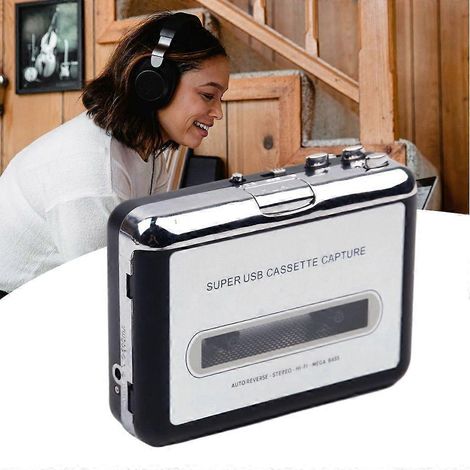 Convertisseur USB de cassettes audio en MP3 pour lecteur de cassettes avec prise jack 3,5 mm (1/4)