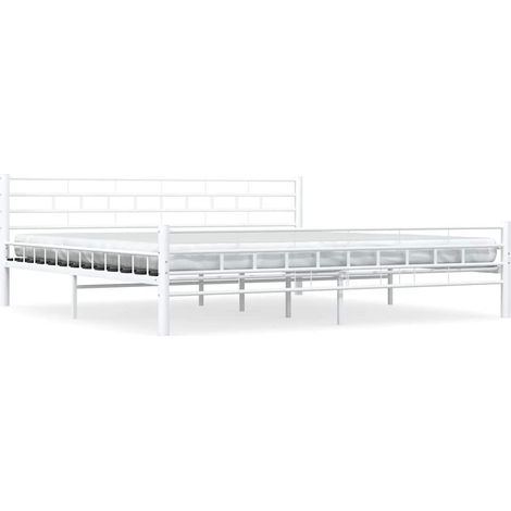 Maison Exclusive - Bettgestell Weiß Metall 200×200 cm (1/5)