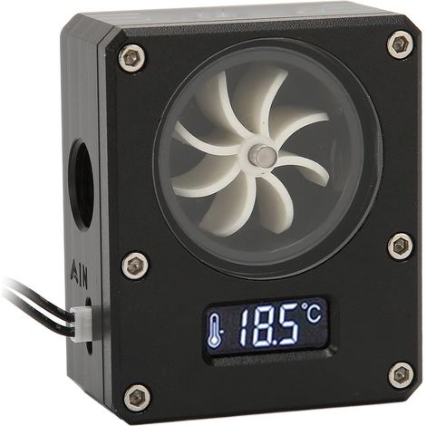Medidor de Flujo de Agua para PC, Medidor de Flujo de Refrigeración por Agua de Rosca G1/4 Indicador para Sistema de Refrigeración por Agua, Medidor de Flujo Pequeño de 3 Pines con Pantalla(Negro) (1/4)