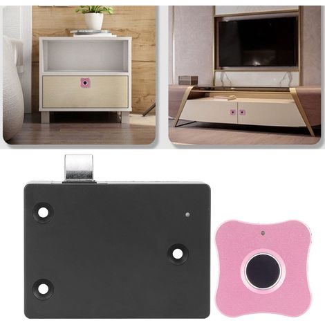 Serrure à empreinte digitale Home Smart en alliage d'aluminium, petite serrure électrique pour tiroir de placard, en forme de fleur rose (1/5)