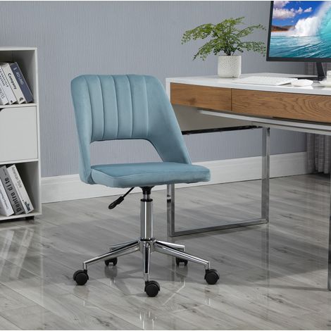 chaise bureau ergonomique pivotante bleue en polyester OKMYHOME (1/4)
