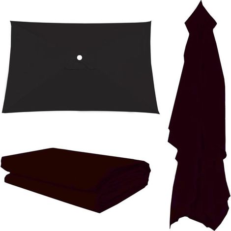 1 Ersatzdach – Sonnenschirm – UV-Schutz und wasserdicht – Für Garten, Terrasse, Pool – Schwarz – 200 x 300 cm