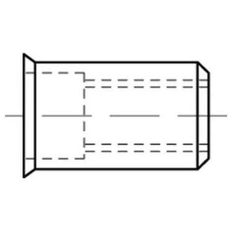Blindnietmuttern Stahl gal Zn kl. Senkkopf M 5 / 0,25 - 3,0 S 500 Stk